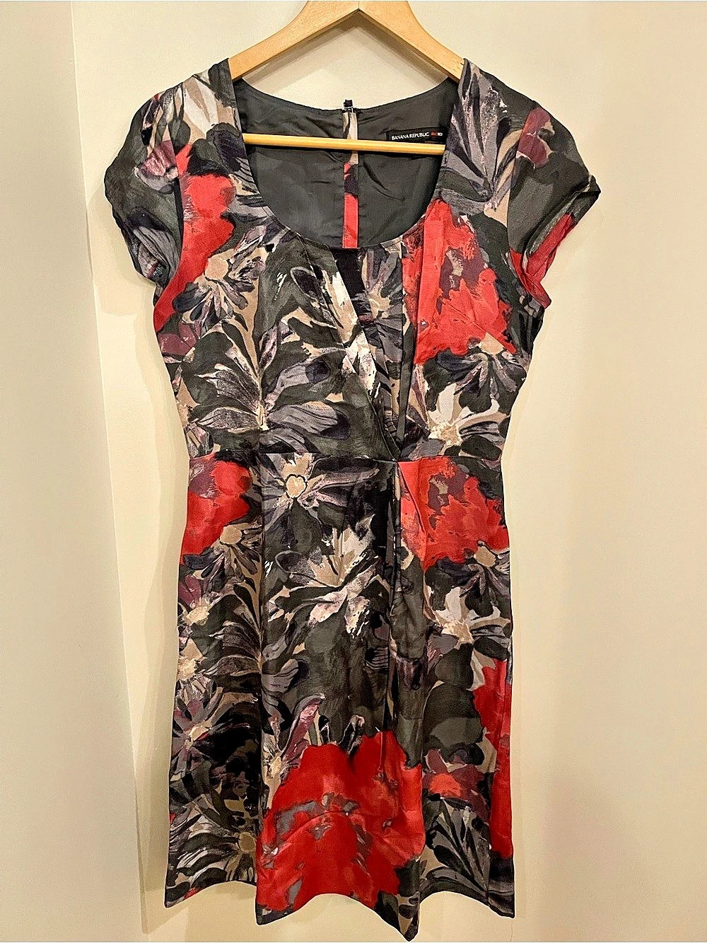 Banana Republic Mad Men Collection Begonia Print Sheath Dress Begonia Print